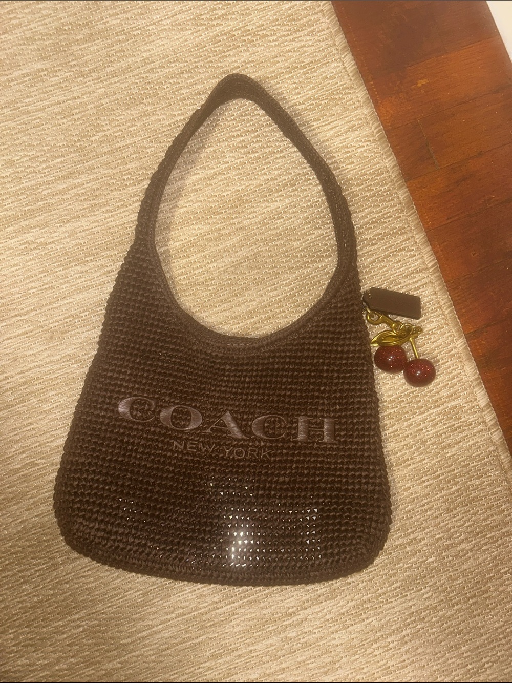 Coach Brown 28 Woven Shoulder Bag (Charm not included)